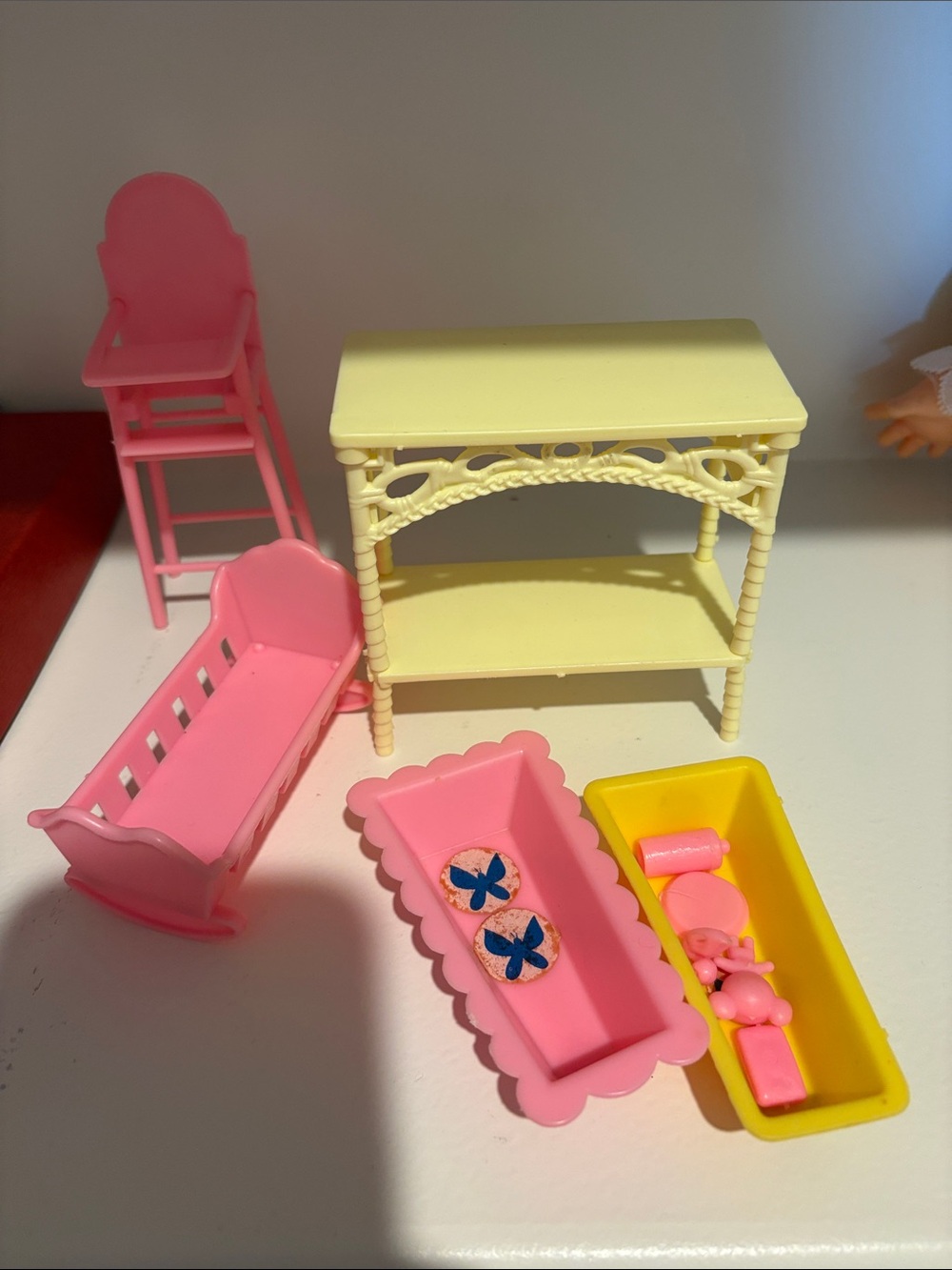 Sunshine family. Baby sweets. Accessories. Bottle. Bear. Changing table.